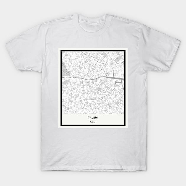 Map of Dublin - Ireland T-Shirt by AeTDesignPT